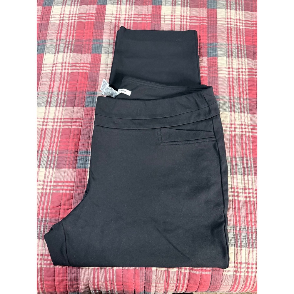 Zac & Rachel Woman Black Pull On Stretch Dress Pants Plus Size 2X Straight Leg